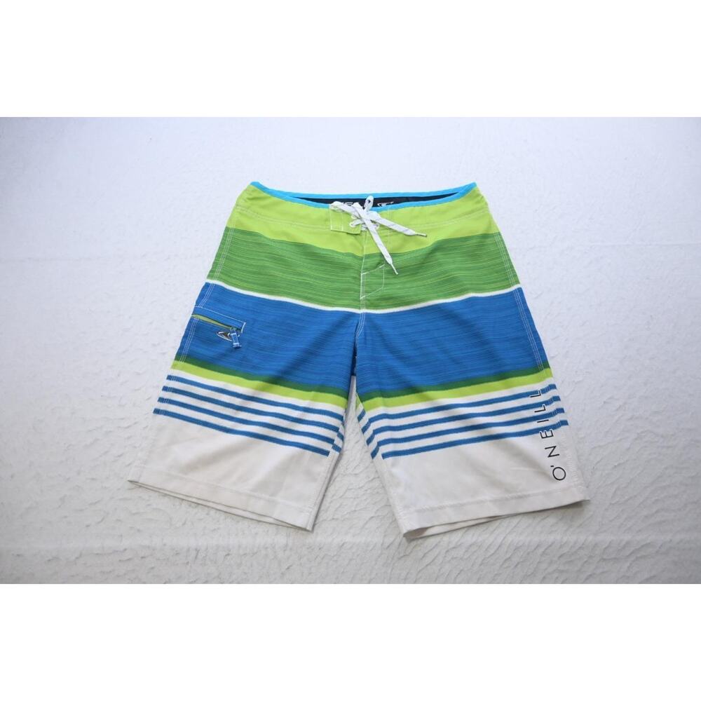 Oneill Cargo Board Shorts Striped Athletic Stretch Mens Size 31
